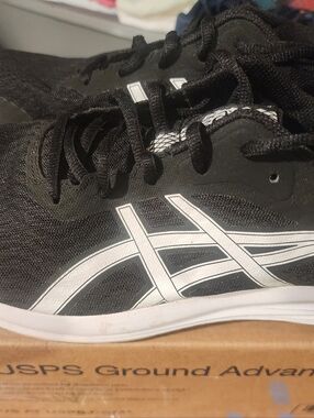 Asics Black Athletic Running Shoes with White Logo Stripes GEL PATRIOT